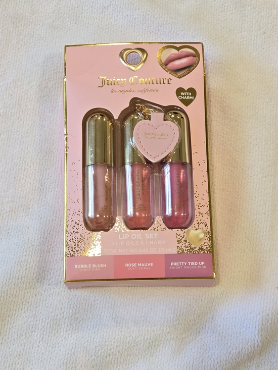 Juicy Couture Other - Juicy Couture NIB Lip Oil Trio - Soft Pink, Soft Coral & Bright Mauve Pink